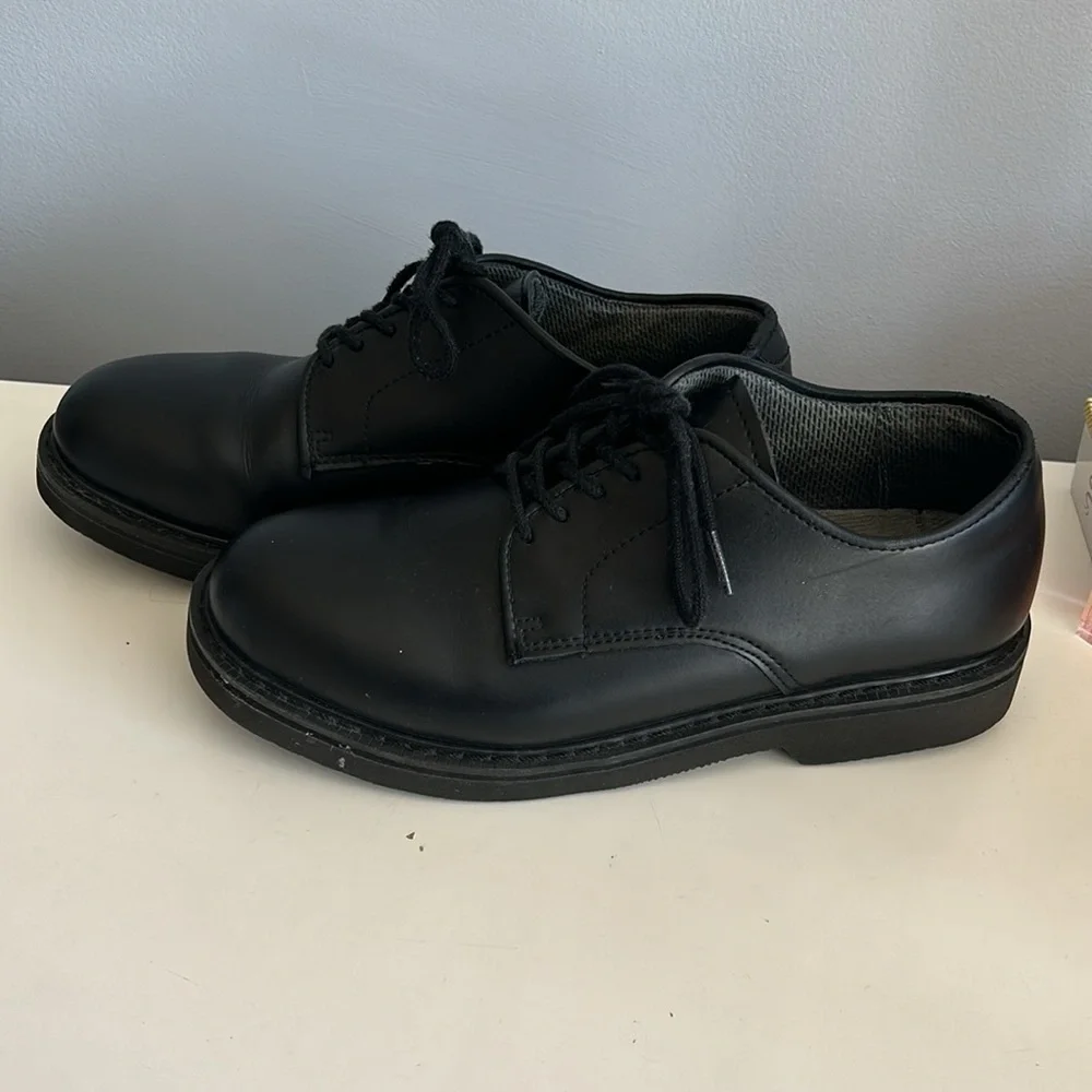 Rothco Soft Sole Uniform Black Oxford/Leather Dress Shoe Size 8W